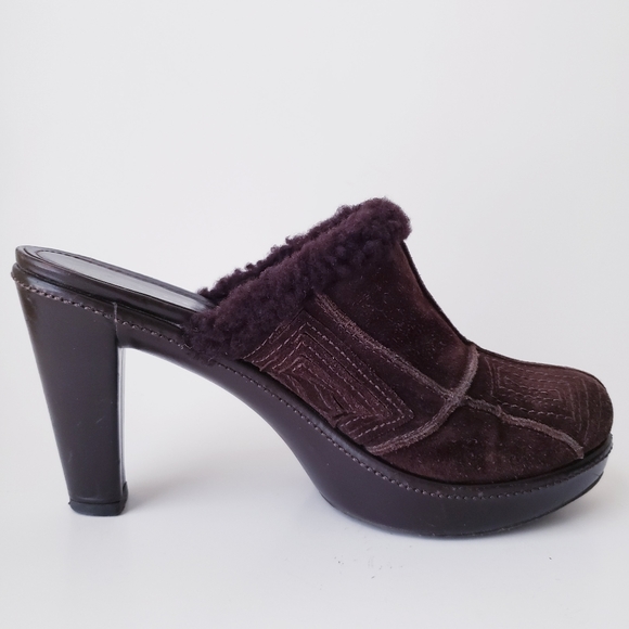 Vintage Coach Brown Suede Leather Mules - Picture 6 of 15